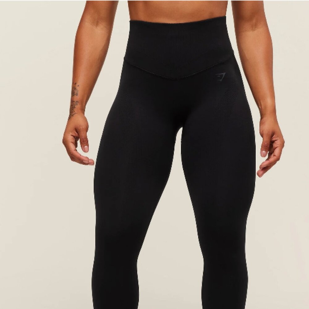 Gymshark Activate Seamless Leggings - Black Size Women's Medium Workout Wear Gym